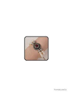 Crystal Pearl Rhinestone Dangle Bracelet Retro 1920s Costume Jewelry